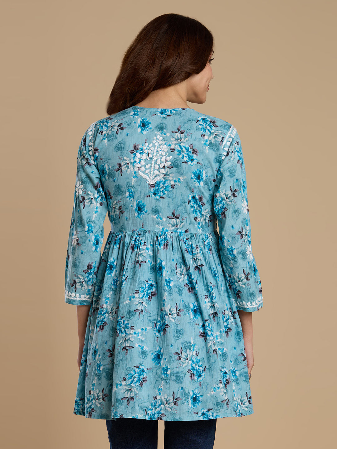 Firdaus Mul Cotton Short Chikankari Dress