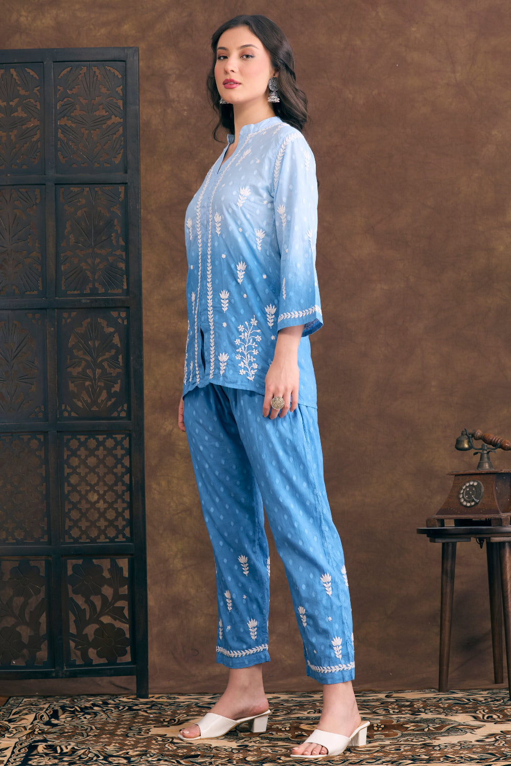 Saira Ombre Chikankari Cotton Coord Set