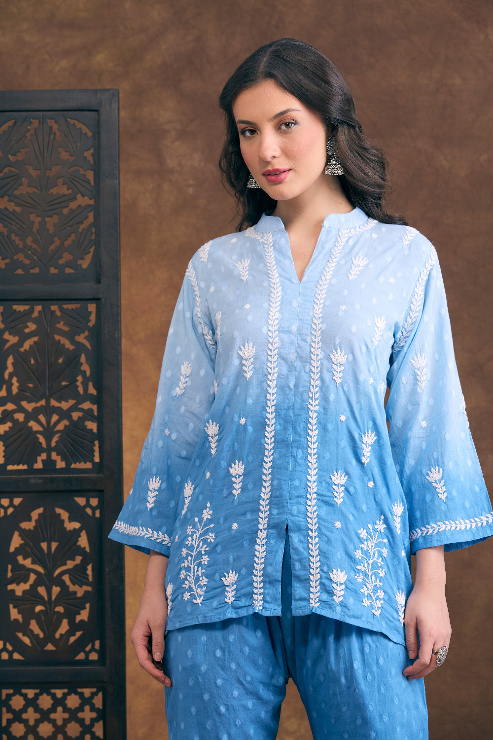 Saira Ombre Chikankari Cotton Coord Set