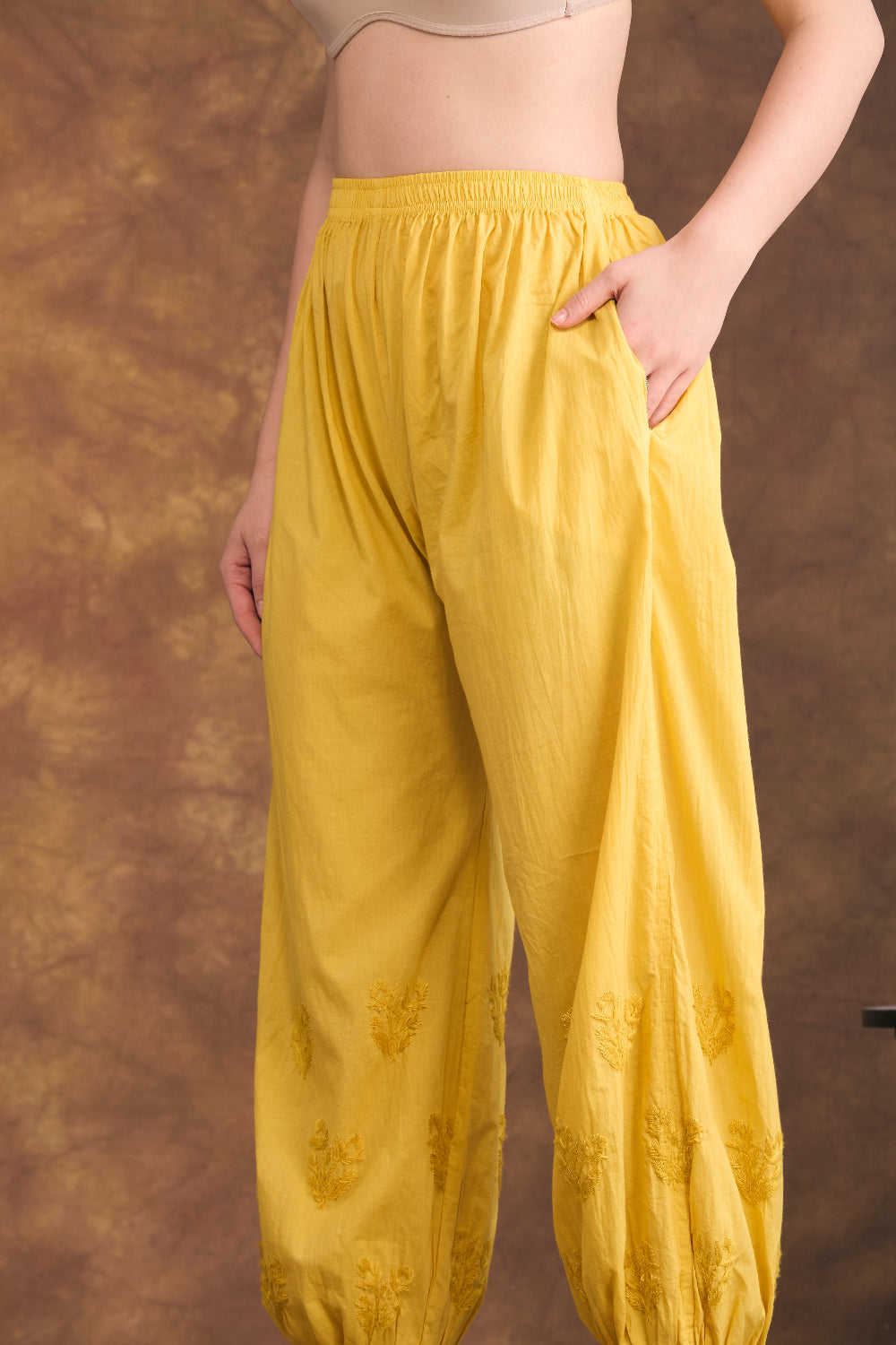 Noor Jehan Mustard Yellow Chikankari Two-Piece Set